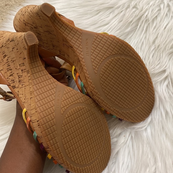 Nine West thatch multicolor cork wedges - Picture 4 of 5